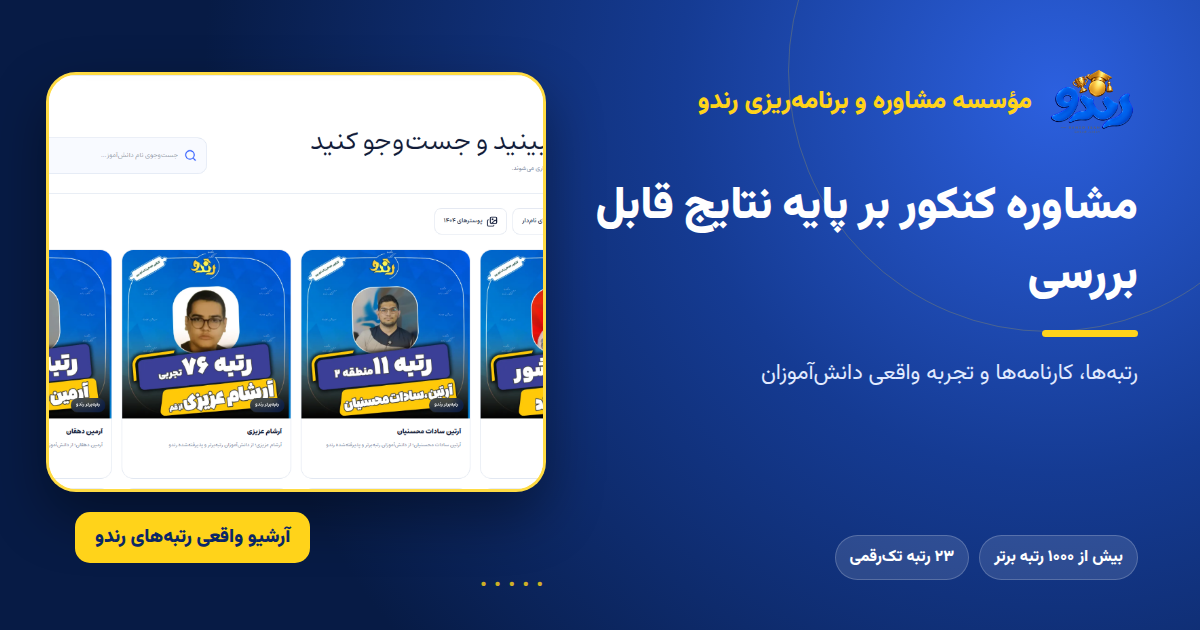 رندو زیر ذره‌بین؛ بررسی رتبه‌ها و کارنامه‌های واقعی یک مؤسسه مشاوره کنکور